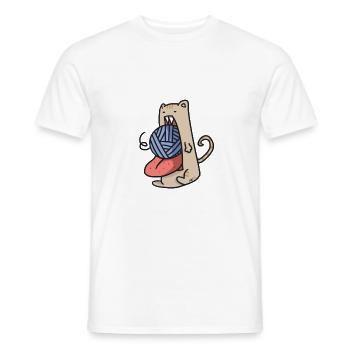 das essen-all-you-can Katze - Männer T-Shirt - Weiß - Vorne - AI Model Male 178 dark (178cm)