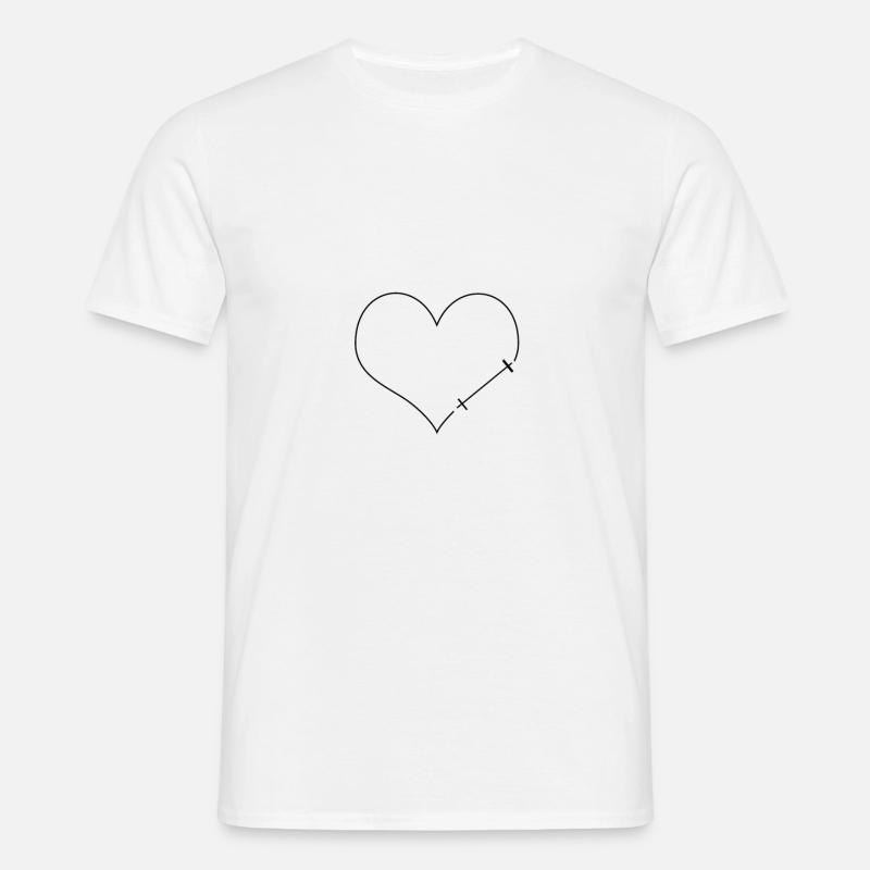 Hantelherz - Männer T-Shirt - Weiß