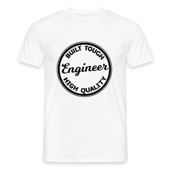 Qualité et Ingénieur - T-shirt homme - blanc - Devant - AI Model Male 178 dark (178cm)