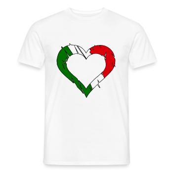 Un cœur pour les Italiens - T-shirt homme - blanc - Devant - AI Model Male 178 dark (178cm)