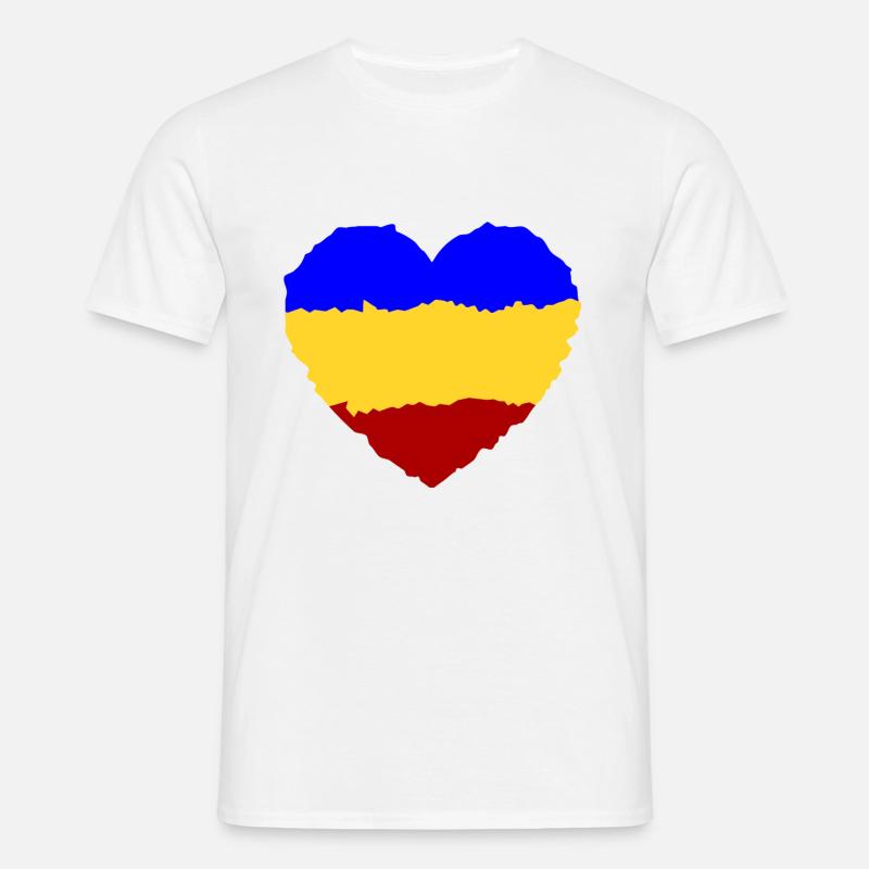 Cuore rumeno - Maglietta da uomo - bianco