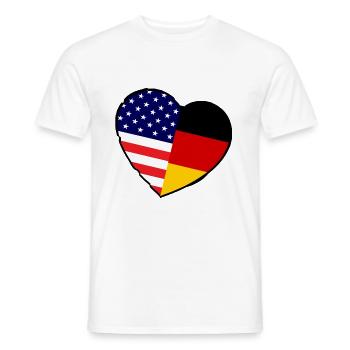 Amour de l’Amérique - T-shirt homme - blanc - Devant - AI Model Male 178 dark (178cm)