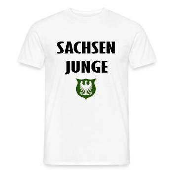 Der Sachsenjunge - Männer T-Shirt - Weiß - Vorne - AI Model Male 178 dark (178cm)