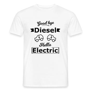 Bonjour les voitures électriques - T-shirt homme - blanc - Devant - AI Model Male 178 dark (178cm)