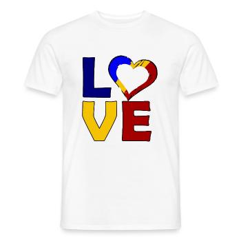 Rumänien Liebe - Männer T-Shirt - Weiß - Vorne - AI Model Male 178 dark (178cm)
