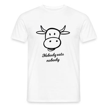 Vegan saying - Men's T-Shirt - white - Front - AI Model Male 178 dark (178cm)