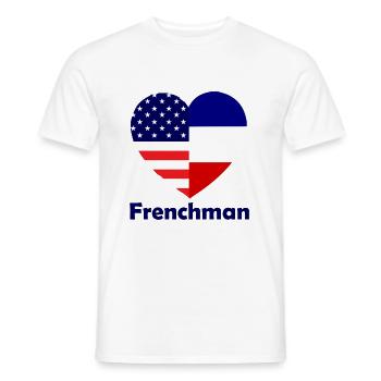 L’Américain Français - T-shirt homme - blanc - Devant - AI Model Male 178 dark (178cm)