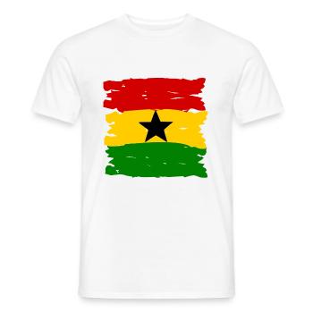 Les couleurs du Ghana - T-shirt homme - blanc - Devant - AI Model Male 178 dark (178cm)