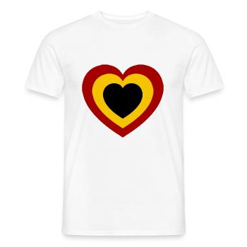 L’amour belge - T-shirt homme - blanc - Devant - AI Model Male 178 dark (178cm)