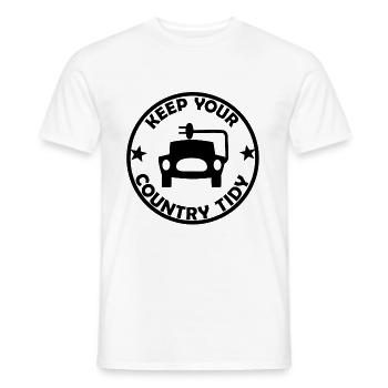 Autocollants de voiture électrique et hybride - T-shirt homme - blanc - Devant - AI Model Male 178 dark (178cm)