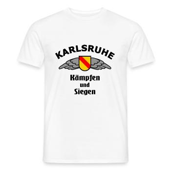 Die Macht aus Karlsruhe - Männer T-Shirt - Weiß - Vorne - AI Model Male 178 dark (178cm)