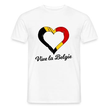 Vive les Belges - T-shirt homme - blanc - Devant - AI Model Male 178 dark (178cm)
