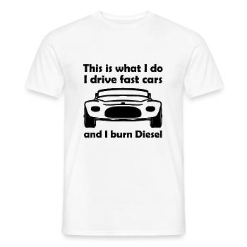 The Diesel Car Driver - Men's T-Shirt - white - Front - AI Model Male 178 dark (178cm)