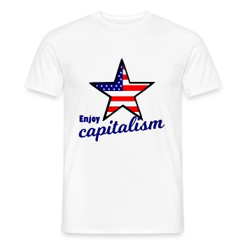 Amerika und Kapitalismus - Männer T-Shirt - Weiß - Vorne - AI Model Male 178 dark (178cm)