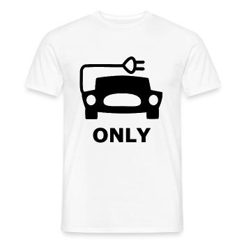 Voitures électriques uniquement - T-shirt homme - blanc - Devant - AI Model Male 178 dark (178cm)