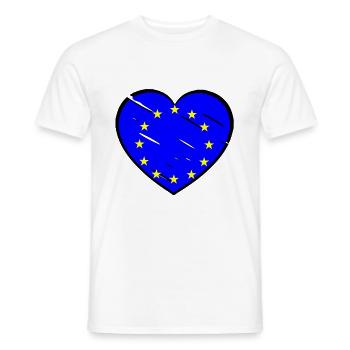 Un cœur pour l’Europe - T-shirt homme - blanc - Devant - AI Model Male 178 dark (178cm)