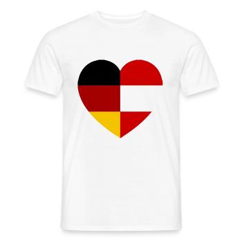 The Austrian German Heart - Men's T-Shirt - white - Front - AI Model Male 178 dark (178cm)