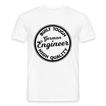 L’ingénieur allemand - T-shirt homme - blanc - Devant - AI Model Male 178 dark (178cm)