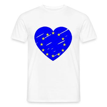 Un cœur pour l’Europe - T-shirt homme - blanc - Devant - AI Model Male 178 dark (178cm)