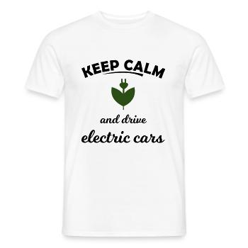 Les voitures électriques - T-shirt homme - blanc - Devant - AI Model Male 178 dark (178cm)