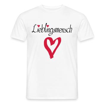 Lieblingsmensch Herz gross - Männer T-Shirt - Weiß - Vorne - AI Model Male 178 dark (178cm)