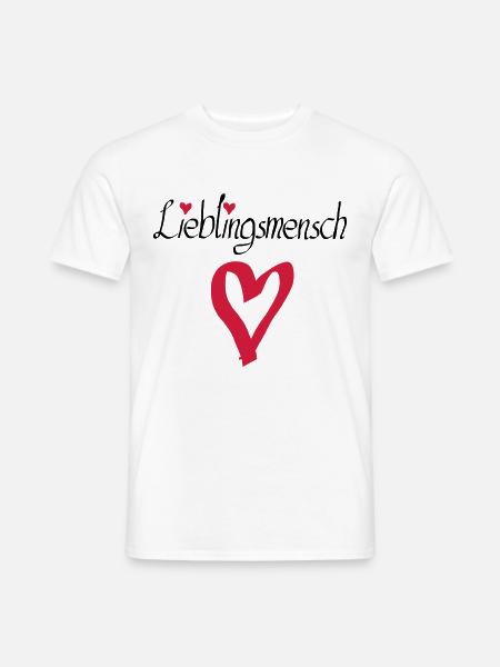 Lieblingsmensch Herz gross - Männer T-Shirt - Weiß