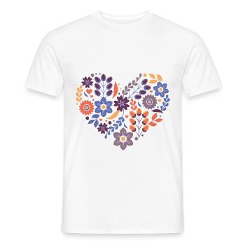Blumenherz - Männer T-Shirt - Weiß - Vorne - AI Model Male 178 dark (178cm)