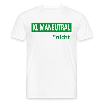 Klimaneutral*nicht-Satire-Humor-Ironie-Klima - Männer T-Shirt - Weiß - Vorne - AI Model Male 178 dark (178cm)