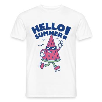 Hello Summer - Watermelon - Men's T-Shirt - white - Front - AI Model Male 178 dark (178cm)