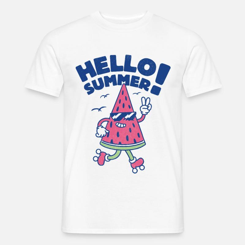 Hallo Sommer - Wassermelone - Männer T-Shirt - Weiß