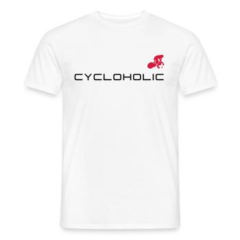 cycloholic - Männer T-Shirt - Weiß - Vorne - AI Model Male 178 dark (178cm)