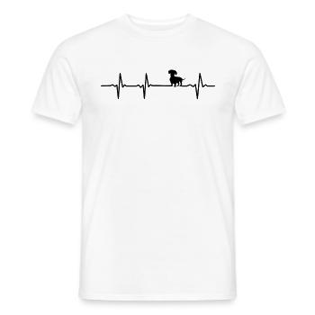 Dachshund Heartbeat Dog Dachshund Teckel Gift - Men's T-Shirt - white - Front - AI Model Male 178 dark (178cm)