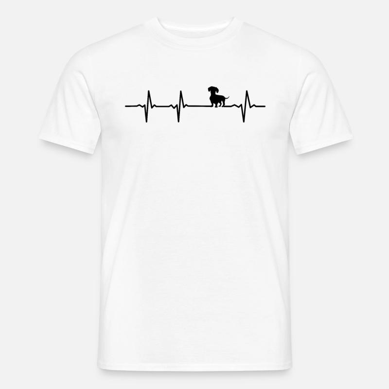 Cadeau de teckel de teckel de teckel de battement de coeur de teckel - T-shirt homme - blanc