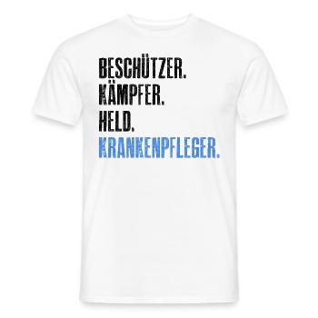 Beschützer Kämpfer Held Krankenpfleger - Pfleger - Männer T-Shirt - Weiß - Vorne - AI Model Male 178 dark (178cm)