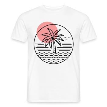 Palm Tree Circle - Men's T-Shirt - white - Front - AI Model Male 178 dark (178cm)