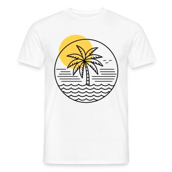 Palm Tree Circle - Men's T-Shirt - white - Front - AI Model Male 178 dark (178cm)