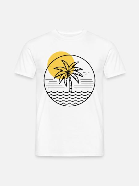 Palm Tree Circle - Men's T-Shirt - white