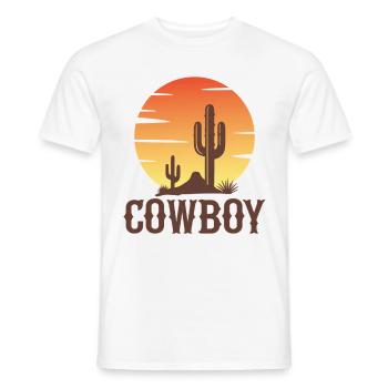 Cow-boy - T-shirt homme - blanc - Devant - AI Model Male 178 dark (178cm)