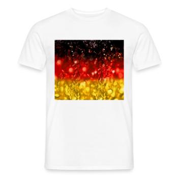 03 Deutschlandflagge Deutschlandfahne Glitzer - Männer T-Shirt - Weiß - Vorne - AI Model Male 178 dark (178cm)