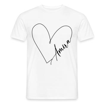Amira Name Herzlinie - Männer T-Shirt - Weiß - Vorne - AI Model Male 178 dark (178cm)