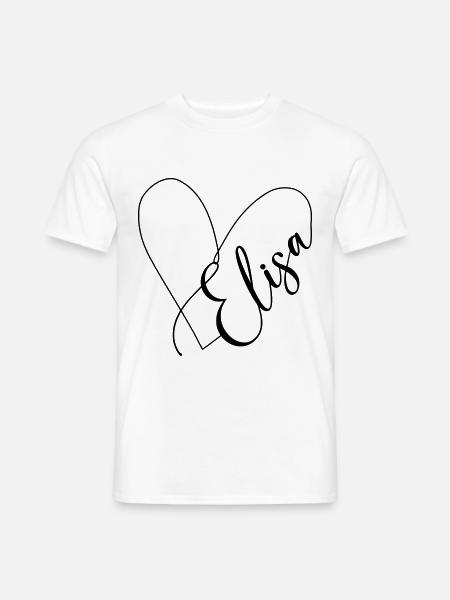 Elisa Nome Linea Cuore - T-shirt uomo - bianco