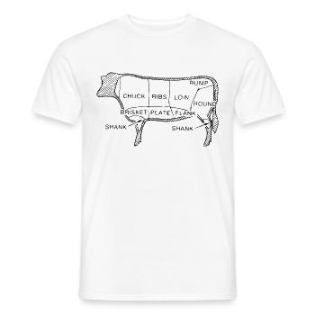 BBQ - T-shirt homme - blanc - Devant - AI Model Male 178 dark (178cm)