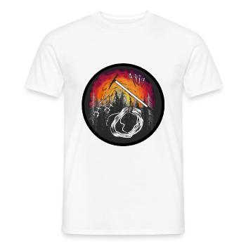 Alpiniste nature loisirs désert montagne sommet - T-shirt homme - blanc - Devant - AI Model Male 178 dark (178cm)