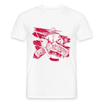Gardien de but de hockey - T-shirt homme - blanc - Devant - AI Model Male 178 dark (178cm)