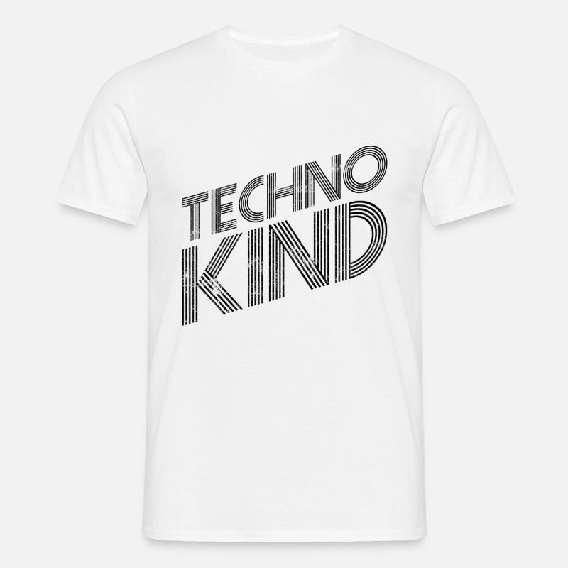 Techno Kind - Männer T-Shirt - Weiß
