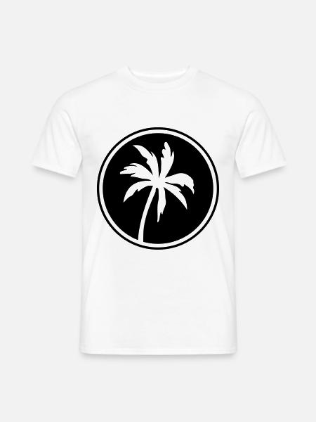 palm icon symbol circle - Men's T-Shirt - white