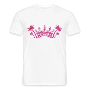 crown palms pink - Men's T-Shirt - white - Front - AI Model Male 178 dark (178cm)