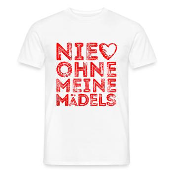 Nie ohne meine Mädels Herz - Männer T-Shirt - Weiß - Vorne - AI Model Male 178 dark (178cm)