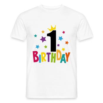 1 anniversaire cadeau 1 année maternelle enfants - T-shirt homme - blanc - Devant - AI Model Male 178 dark (178cm)
