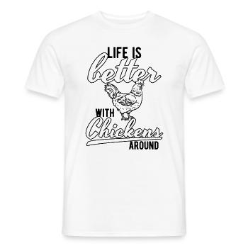 chicken - Men's T-Shirt - white - Front - AI Model Male 178 dark (178cm)